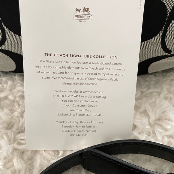 Coach Signature Collection Logo Fabric and Leather Hobo Handbag - Picture 11 of 12